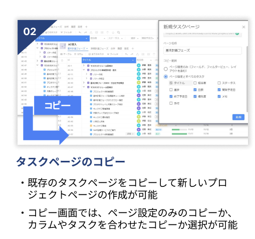 タスクページのコピー